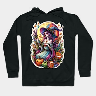 Rainbow Harvest Witch Hoodie